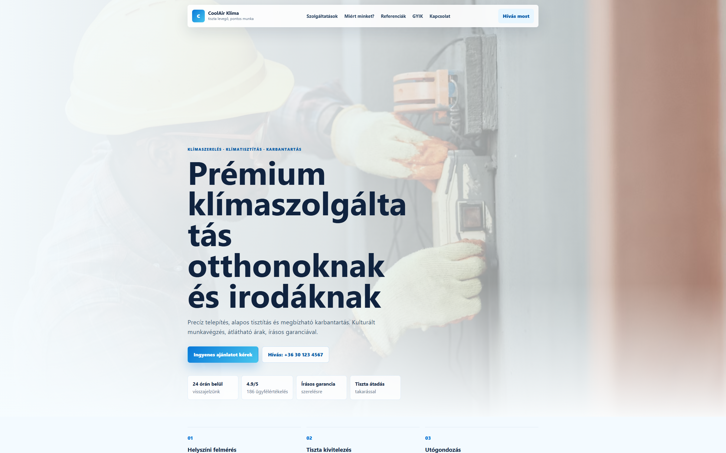 CoolAir Klíma elkészült weboldal screenshot
